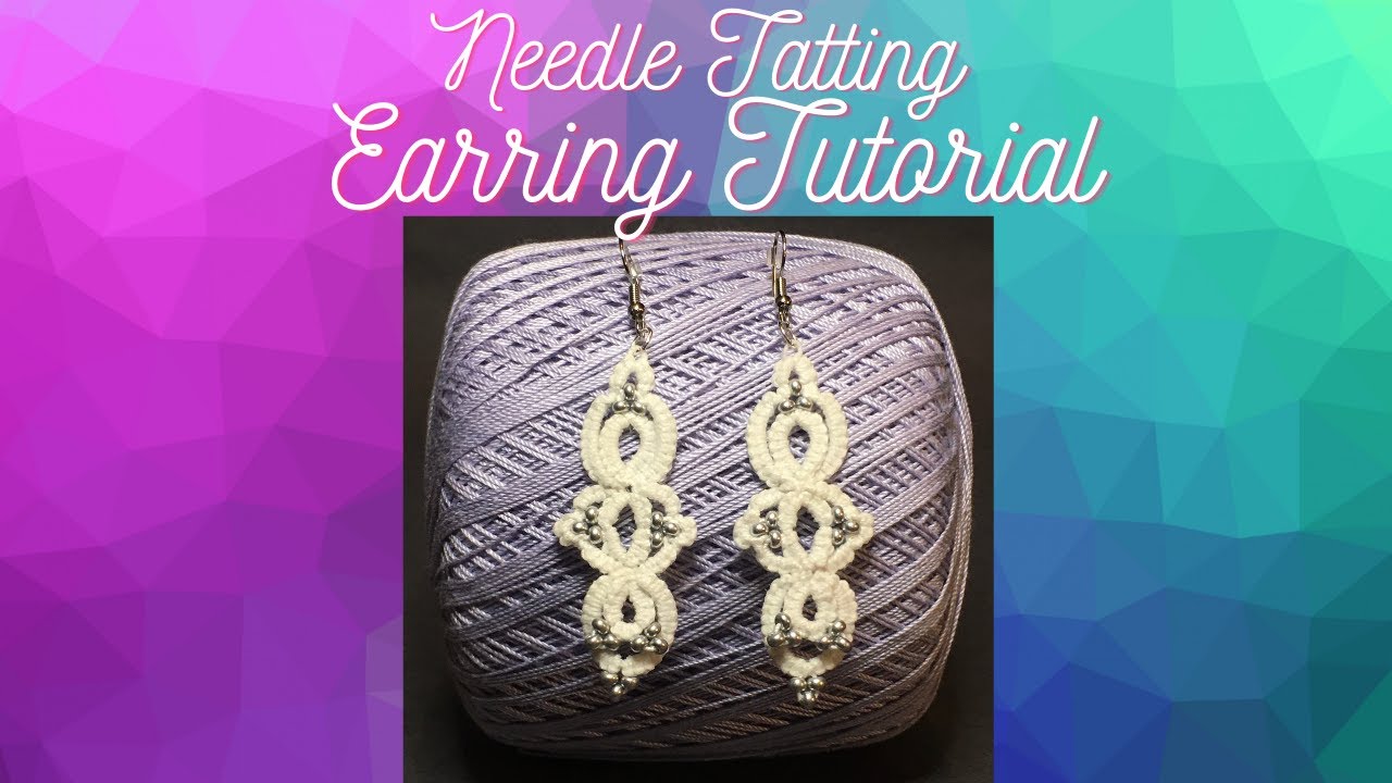 Needle Tatting Earring Tutorial - Triple Oval Earrings with Beads