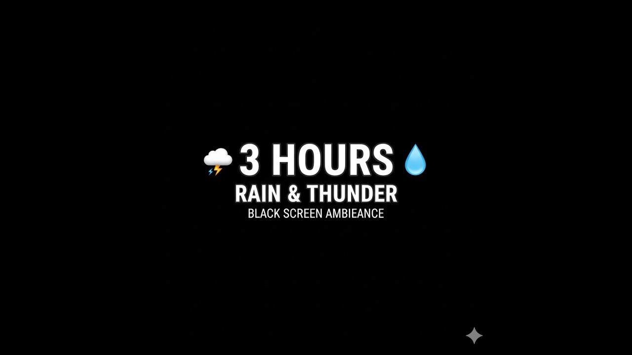 3 HOURS: Deep Sleep Rain & Thunderstorm ⛈️ Heavy Rain Sounds for Relaxation, Study, Insomnia