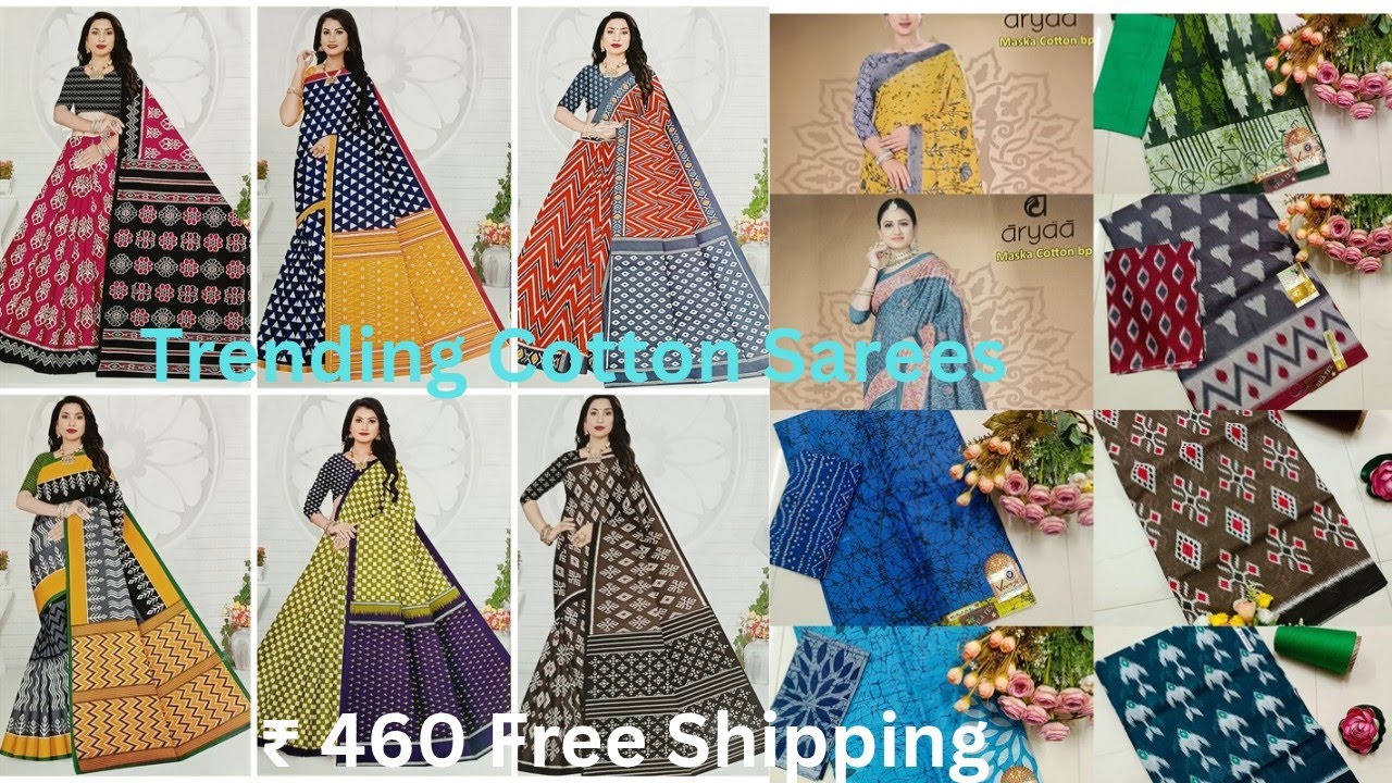 Trending Cotton Sarees!! Printed Cotton Sarees @ ₹ 460