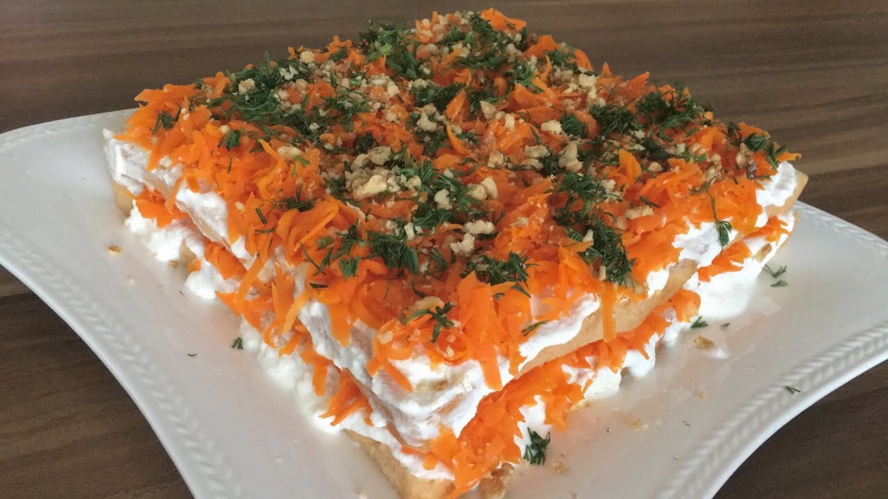 Salata Tarifleri 🥕YAPIMI ÇOK KOLAY, ŞIK SALATA #yoğurtlusalata #havuçlu #tarator