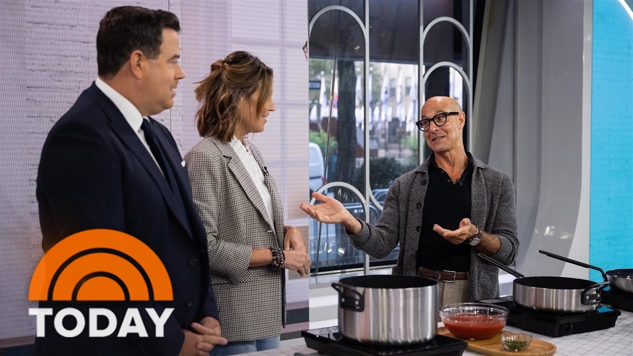 Stanley Tucci talks new cookware line, shares childhood recipe