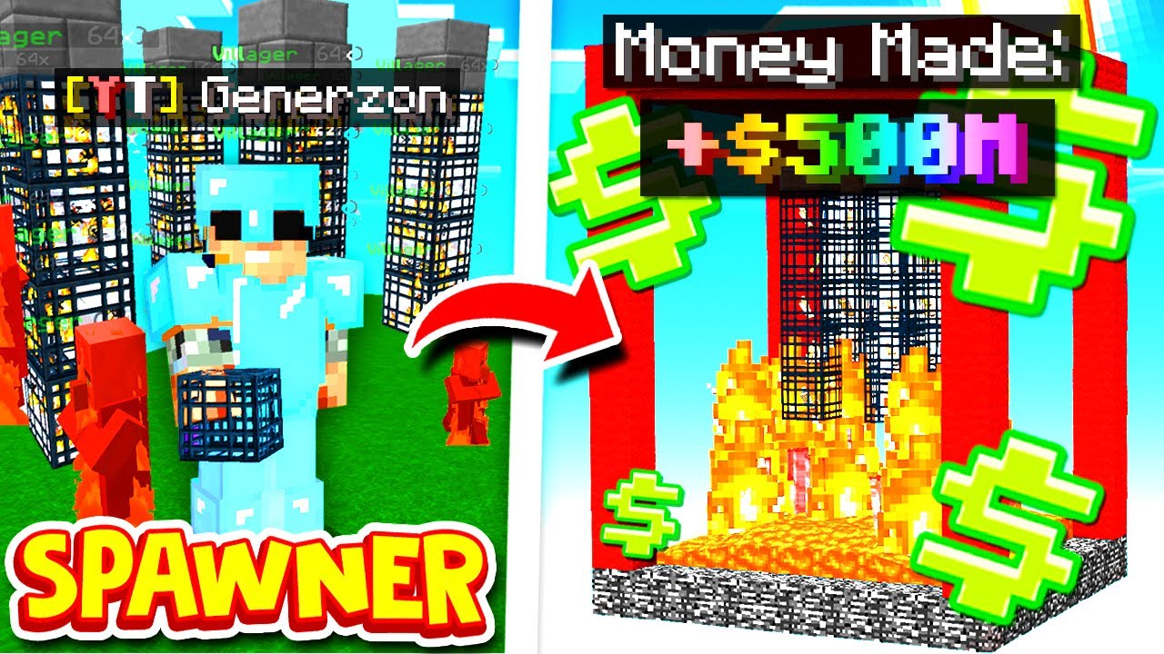 EASIEST Spawner System makes YOU RICH in Minecraft Skyblock | Minecraft SKYBLOCK SERVER #2