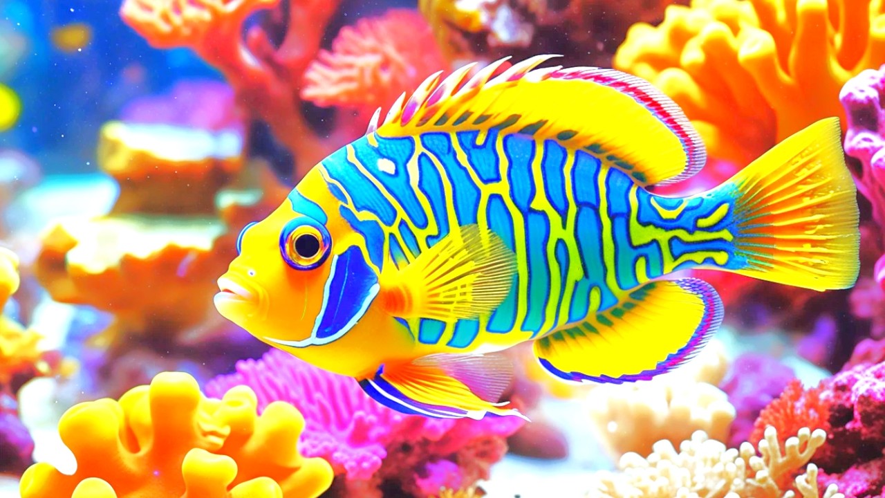 Aquarium 4K VIDEO (ULTRA HD) - Beautiful Coral Reef Fish & Jellyfish - Soothing Music for Sleep #8