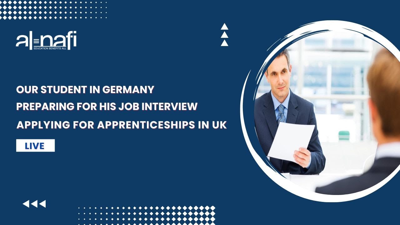 Our student in Germany preparing for his job interview | Applying for Apprenticeships in UK | Live