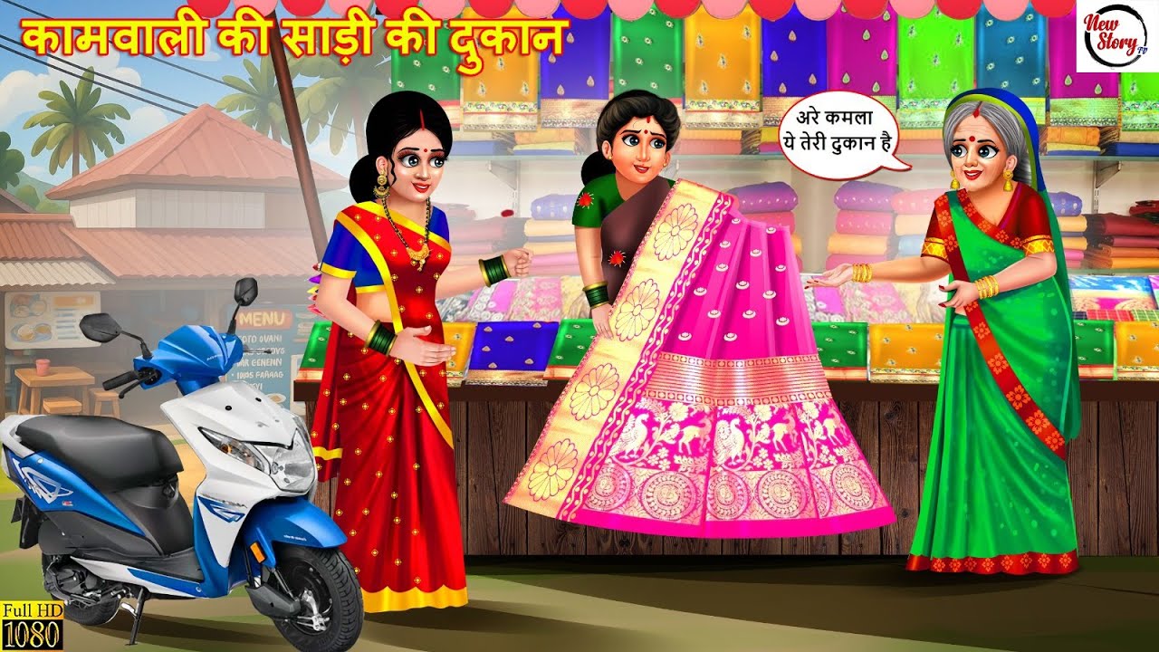 कामवाली की साड़ी की दुकान | Saree Ki Dukan | Kahani | Hindi Cartoon story | Saas Bahu | Hindi Story