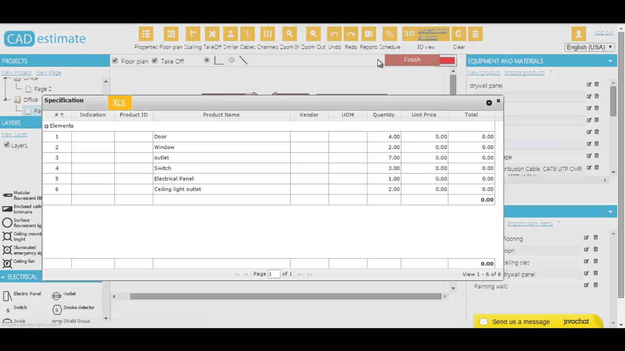 Online Cad Estimation. Takeoff and estimating