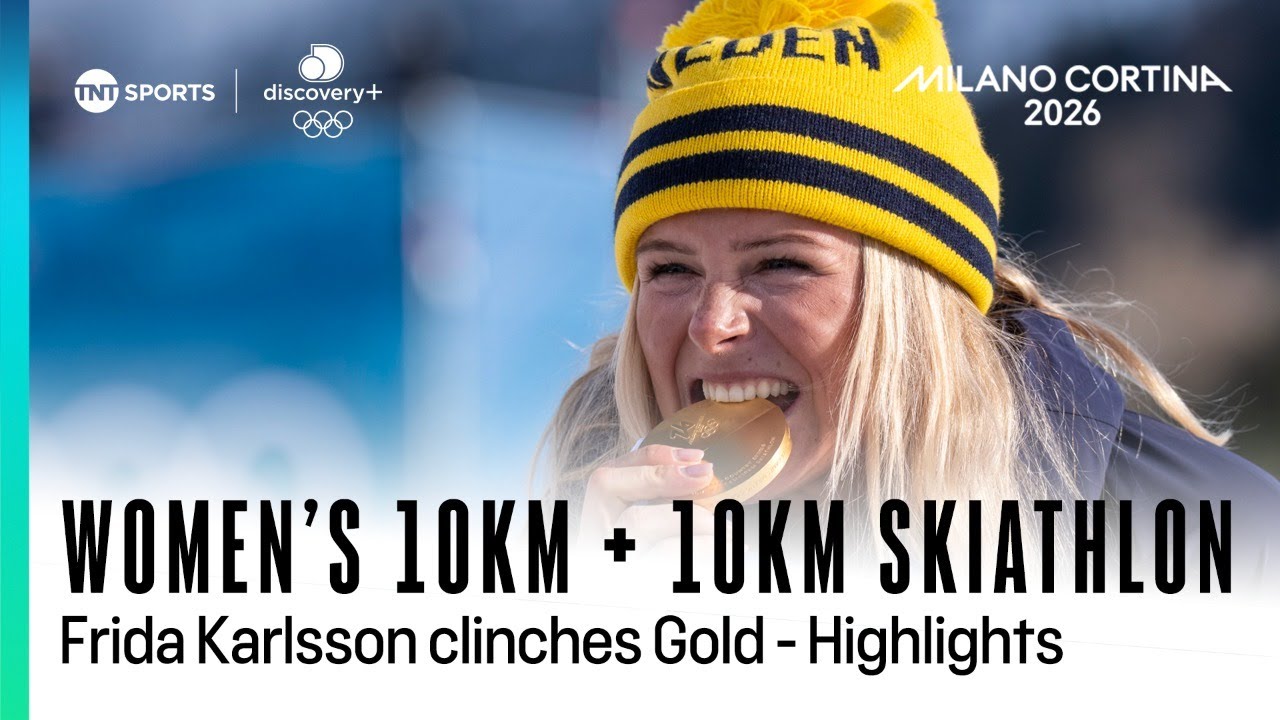 Sweden's Frida Karlsson wins gold in women’s 10km + 10km skiathlon 🇸🇪 | Winter Olympics 2026