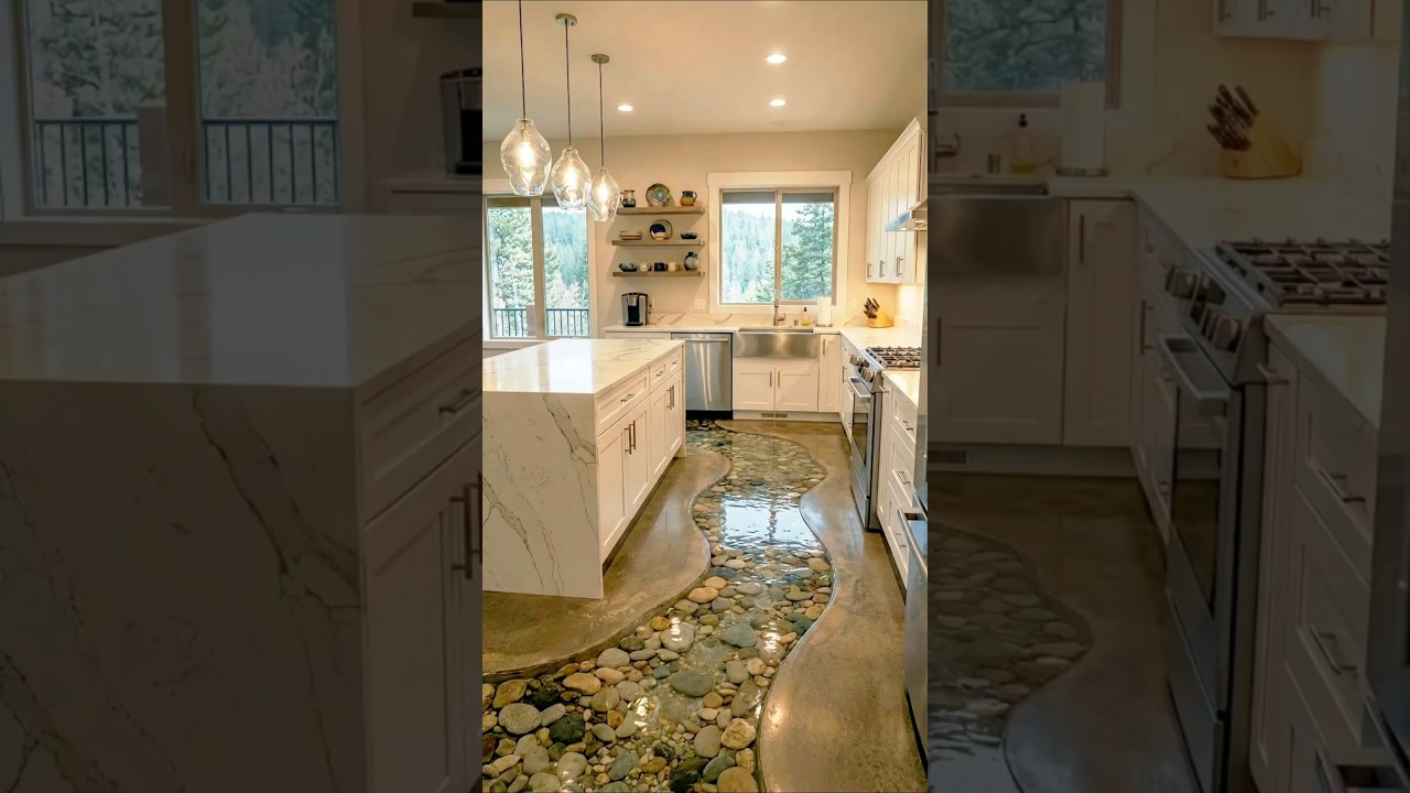 River EPOXY Stone Stream 😱 Kitchen Transformation 