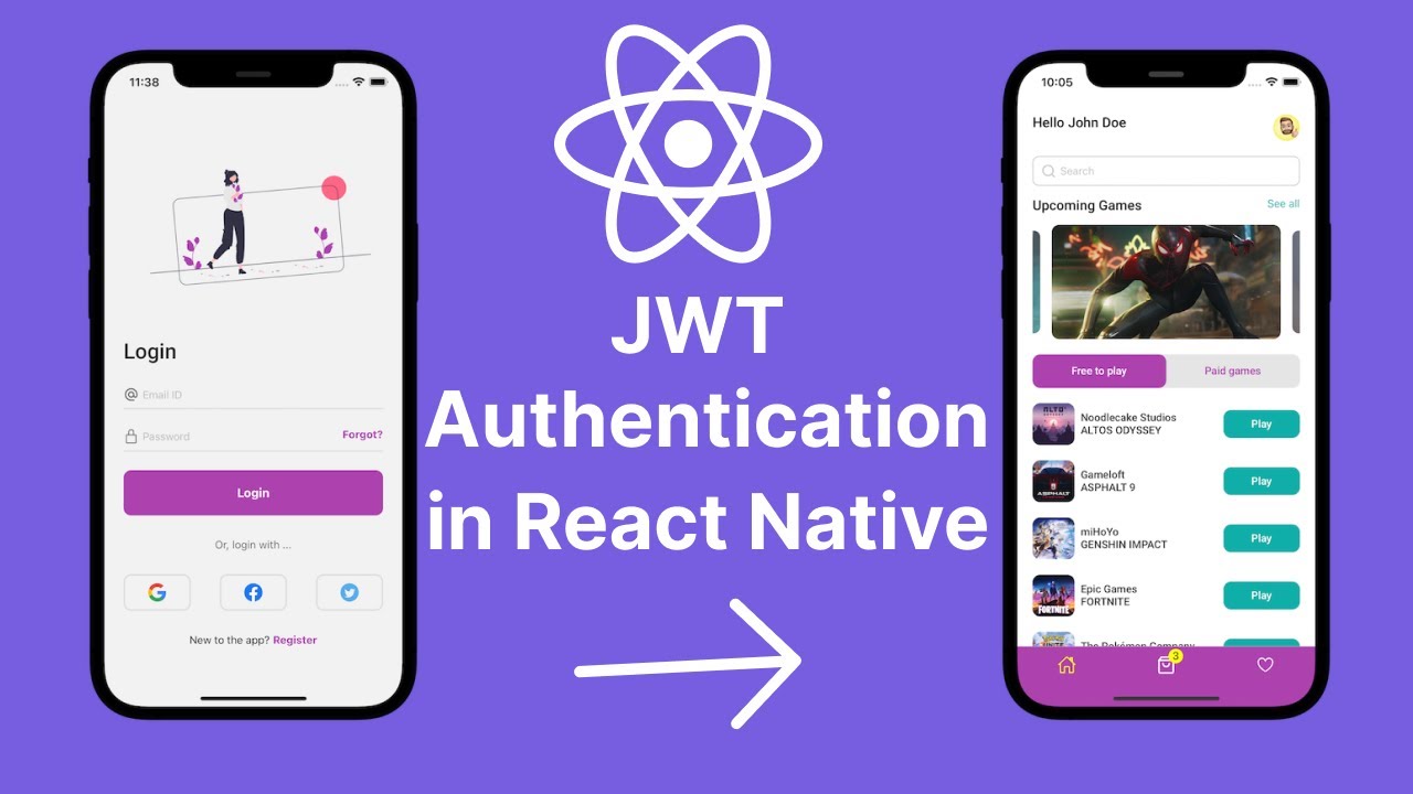 Учебное пособие по аутентификации при входе в систему в React Native | Аутентификация JWT | Async...