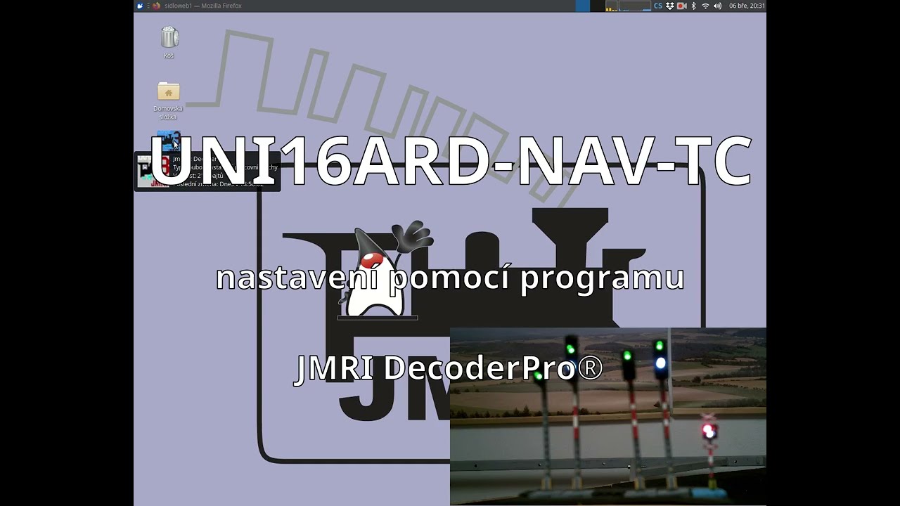UNI16ARD-NAV-TC - nastaven&iacute; pomoc&iacute; JMRI DecoderPro&reg;