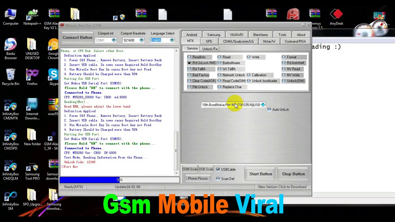 Nokia 216 RM-1187 Unlock Password Read Code Mirackle Box Done