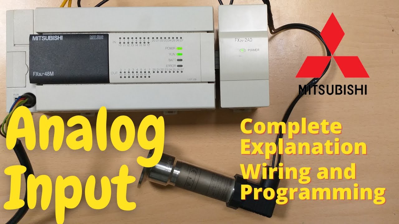Lesson #8 || How to connect analog 4 to 20mA sensor transmitter with Mitsubishi PLC Gx developer