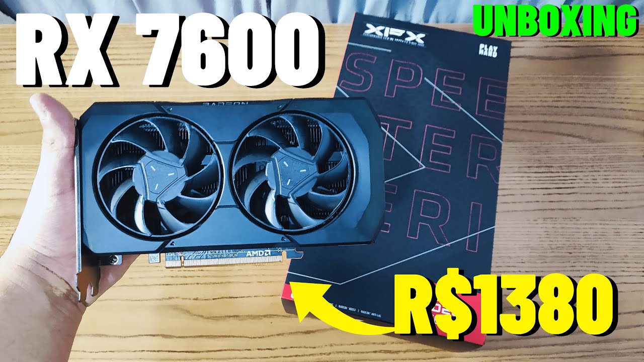 CHEGOU! RX 7600 FOUNDERS EDITION XFX DE R$1380 DO KABUM - UNBOXING..