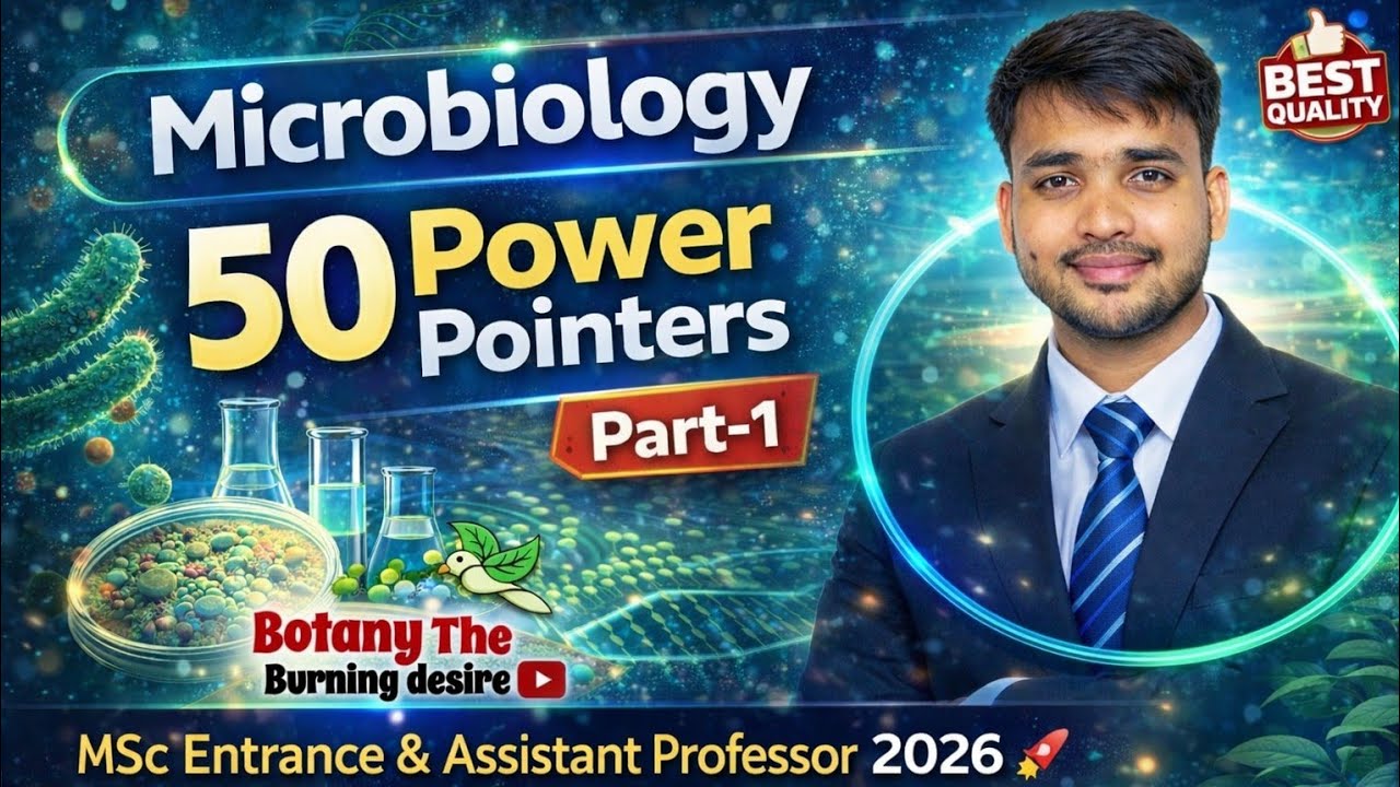 Microbiology 50 Power Pointers | Part-1 | MSc Entrance & Assistant Professor 2026 🚀