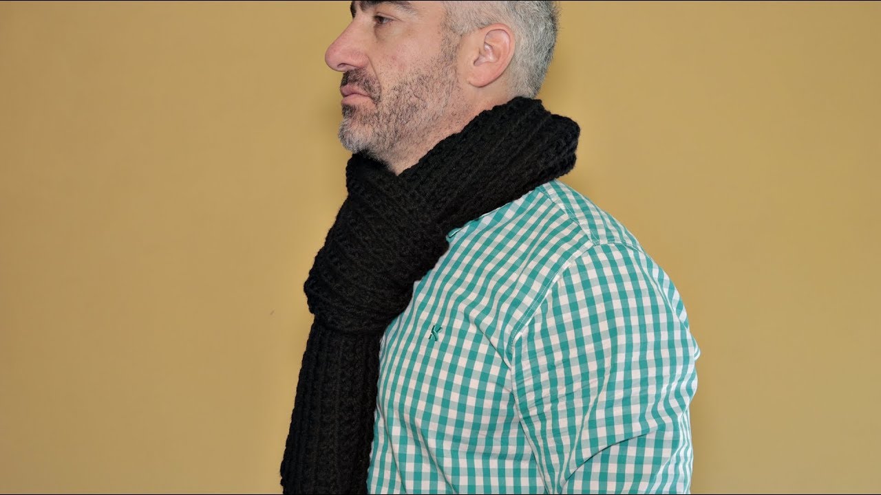 Cachecol masculino em tricô