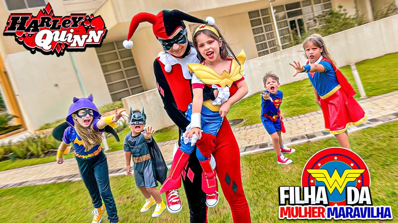 A IRMÃ MALVADA DA ARLEQUINA ATACOU A FILHA DA MULHER MARAVILHA ! MARIA EM PERIGO! #MINIHERÓIS