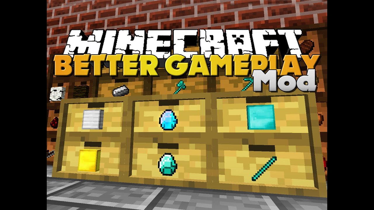Minecraft - BETTER GAMEPLAY MOD - NEW TOOLS, STORAGE AND HOTBAR