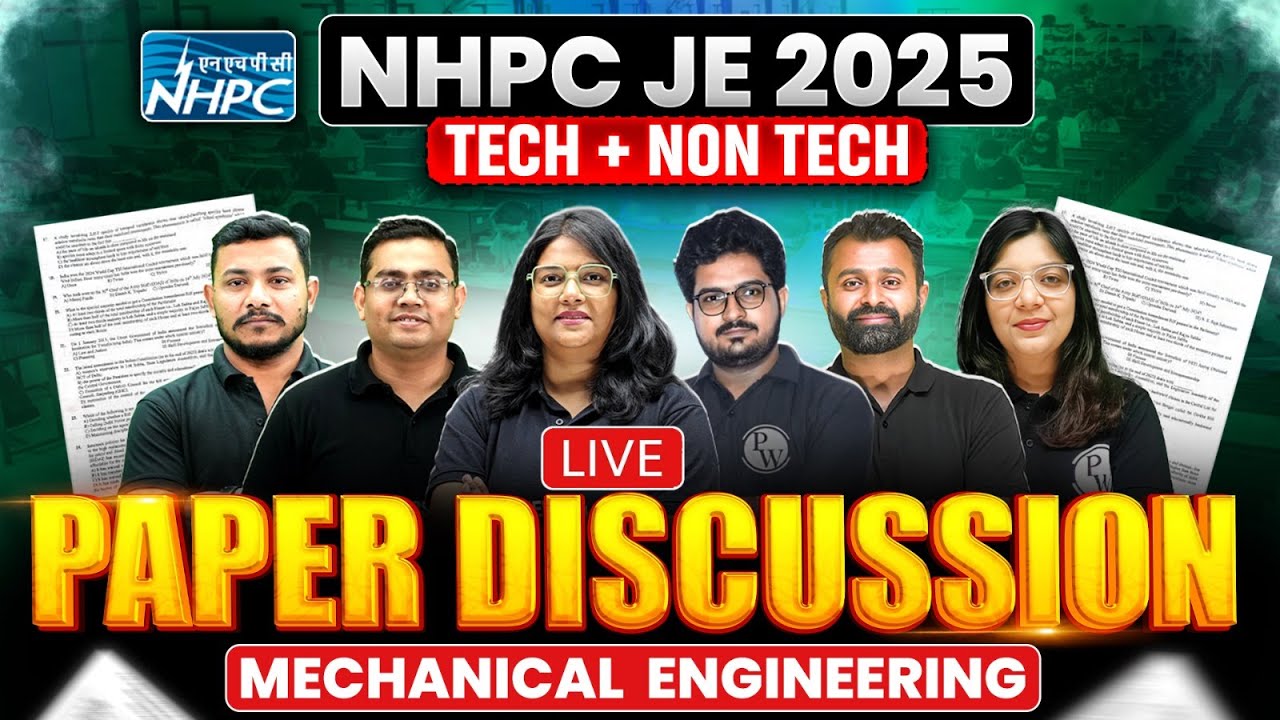 NHPC JE 2025 Mechanical Engineering : Live Paper Discussion | NHPC JE Mechanical Paper Analysis 2025
