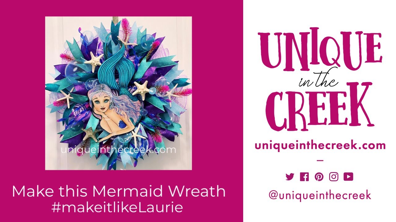 DIY Mermaid Deco Mesh Wreath on UITC Large Board