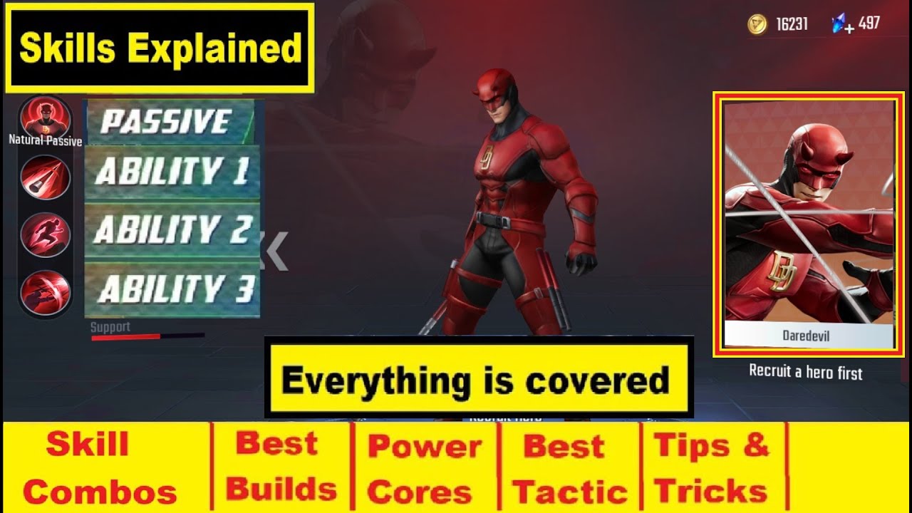 Daredevil [Full Guide] Skills Explained| Best Build| Power Core |Tips & Tricks| MARVEL Super War