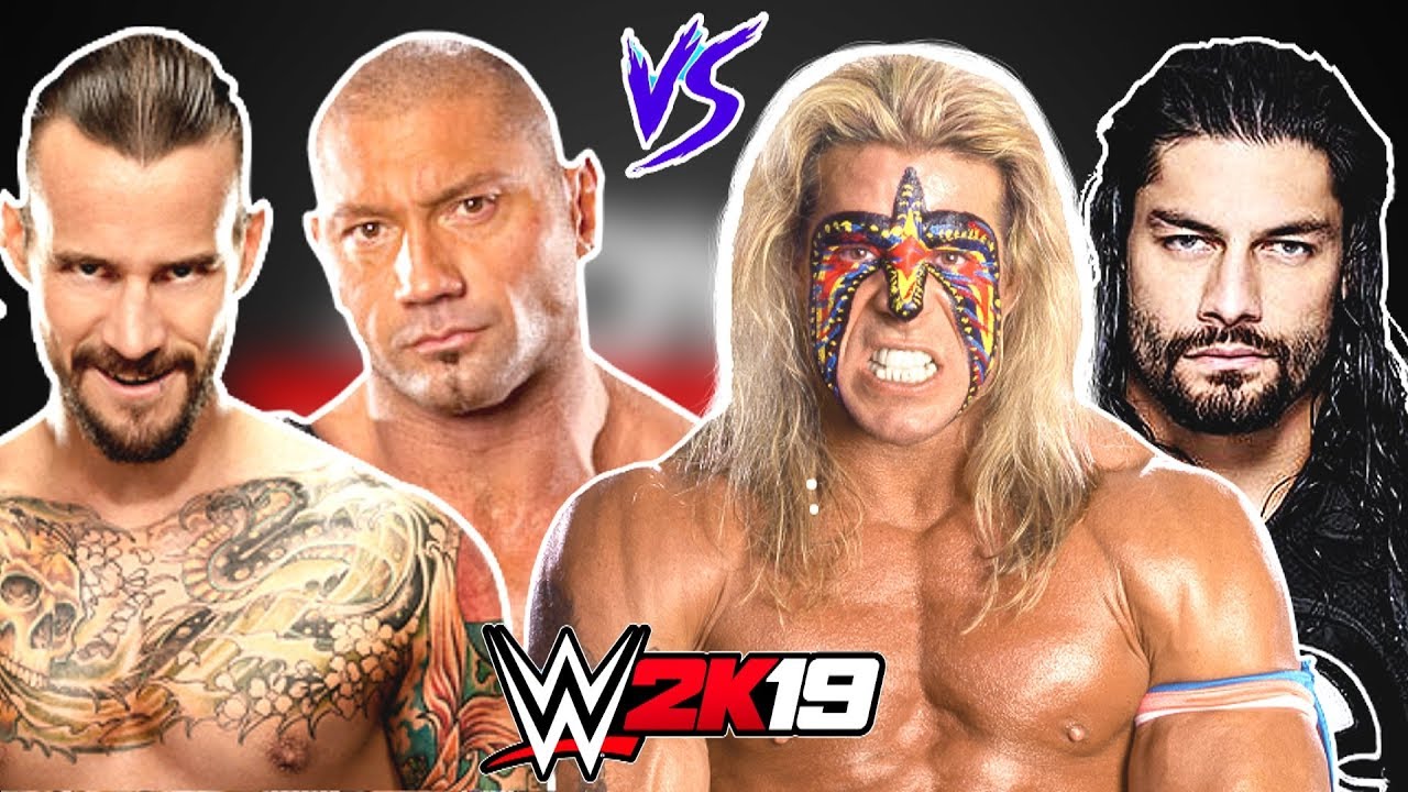 رومـن ريـنز يتحد مع الـمحارب ضد الوحش باتيستا و سي ام بانـك : WWE2K19