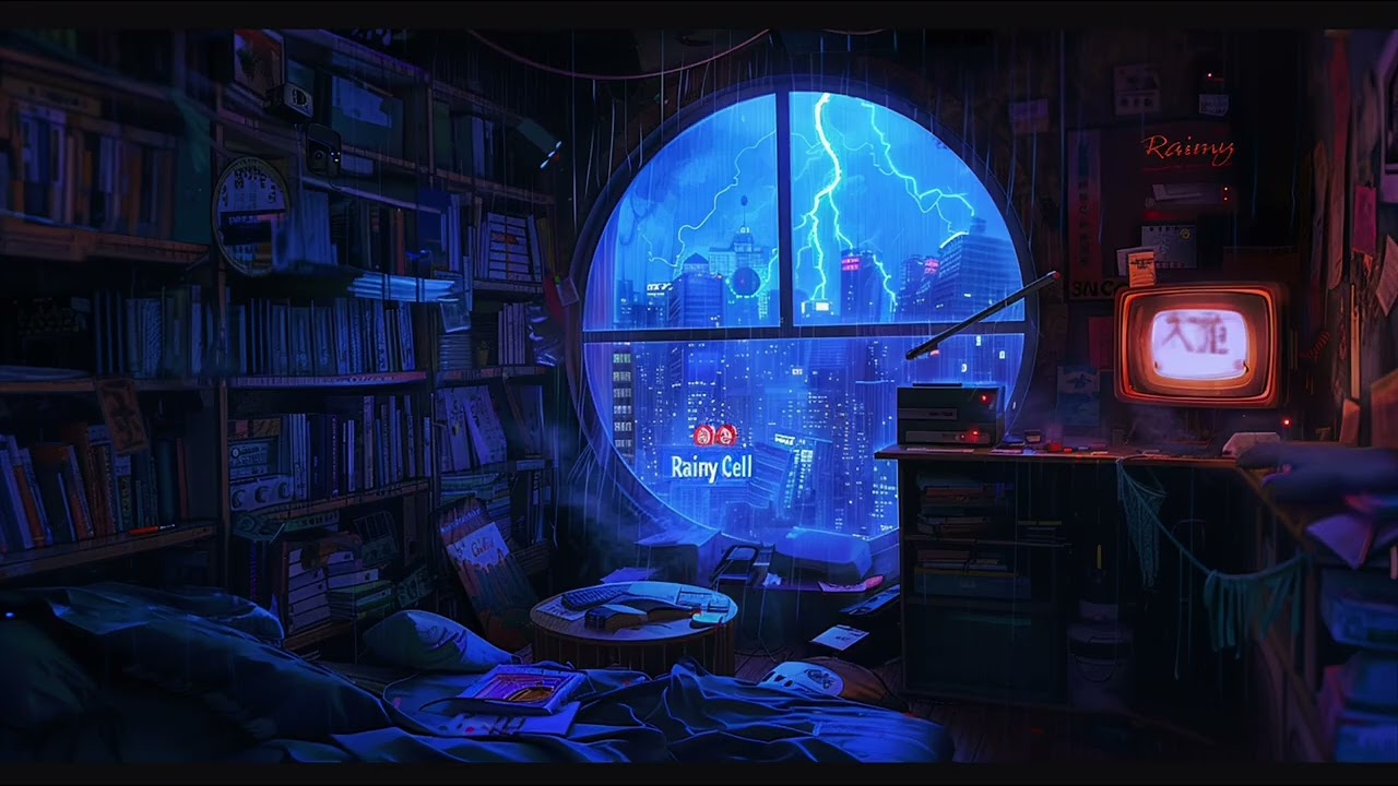 POV: It’s a rainy night in Neo-Tokyo and you’re in your cell 🌧️ [90s Anime Lofi]