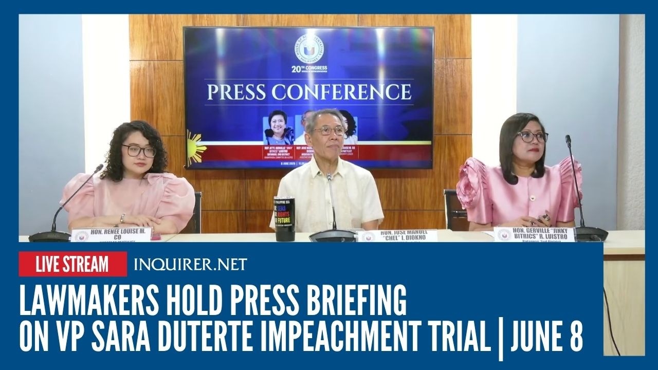 LIVE: Lawmakers hold press briefing on VP Sara Duterte impeachment trial | June 8