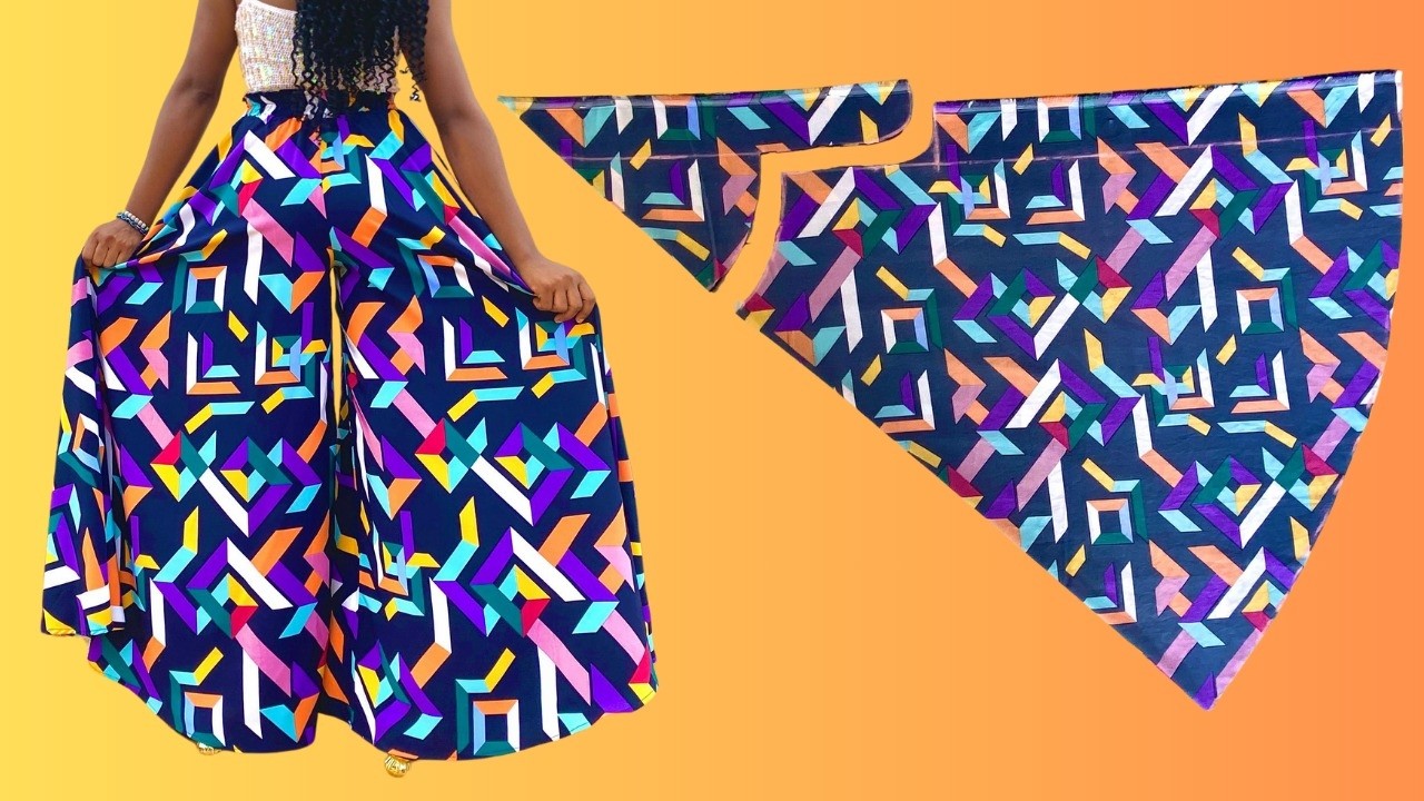 Cut and Sew CIRCLE WIDE LEG PALLAZZO PANTS in Few minutes