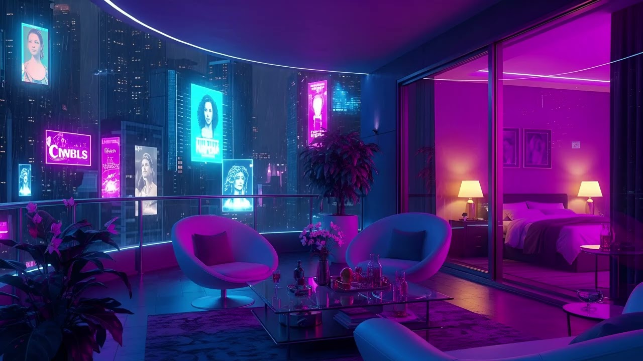 Neon City Rain Lofi 🌆💜 | Chill Night Beats for Study, Sleep & Relax