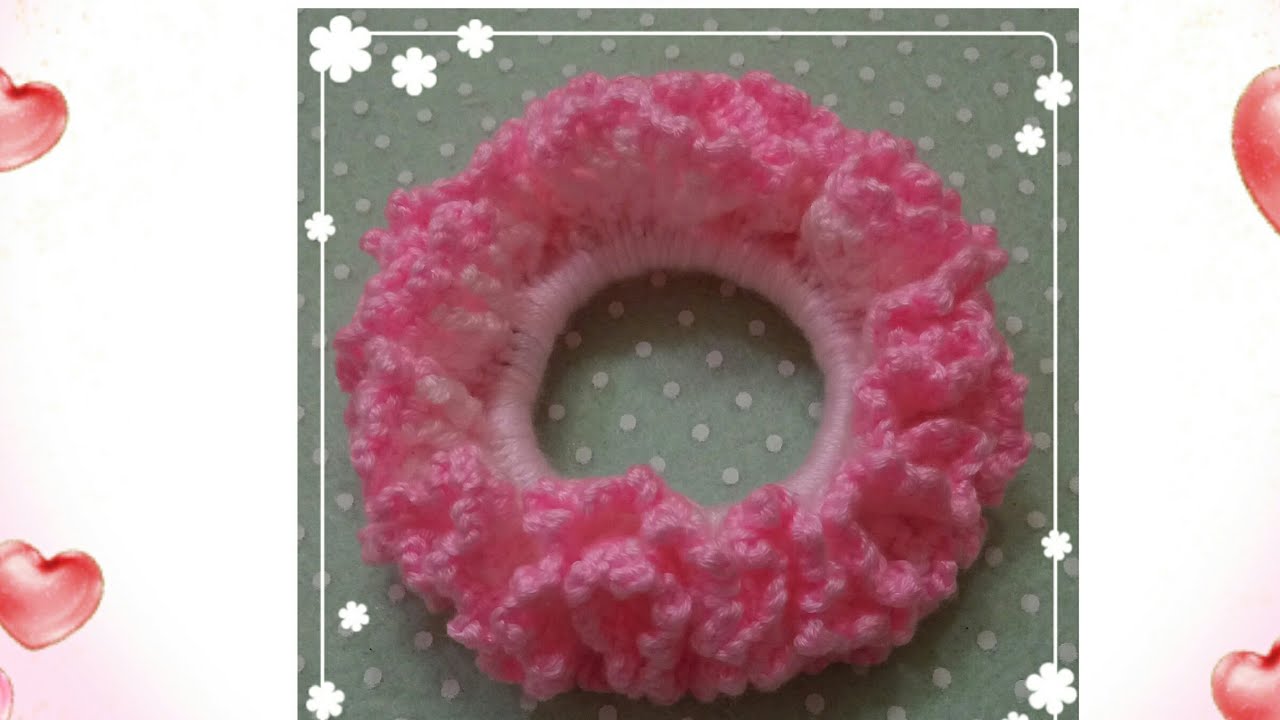 ถักยางรัดผม How to crochet hair band