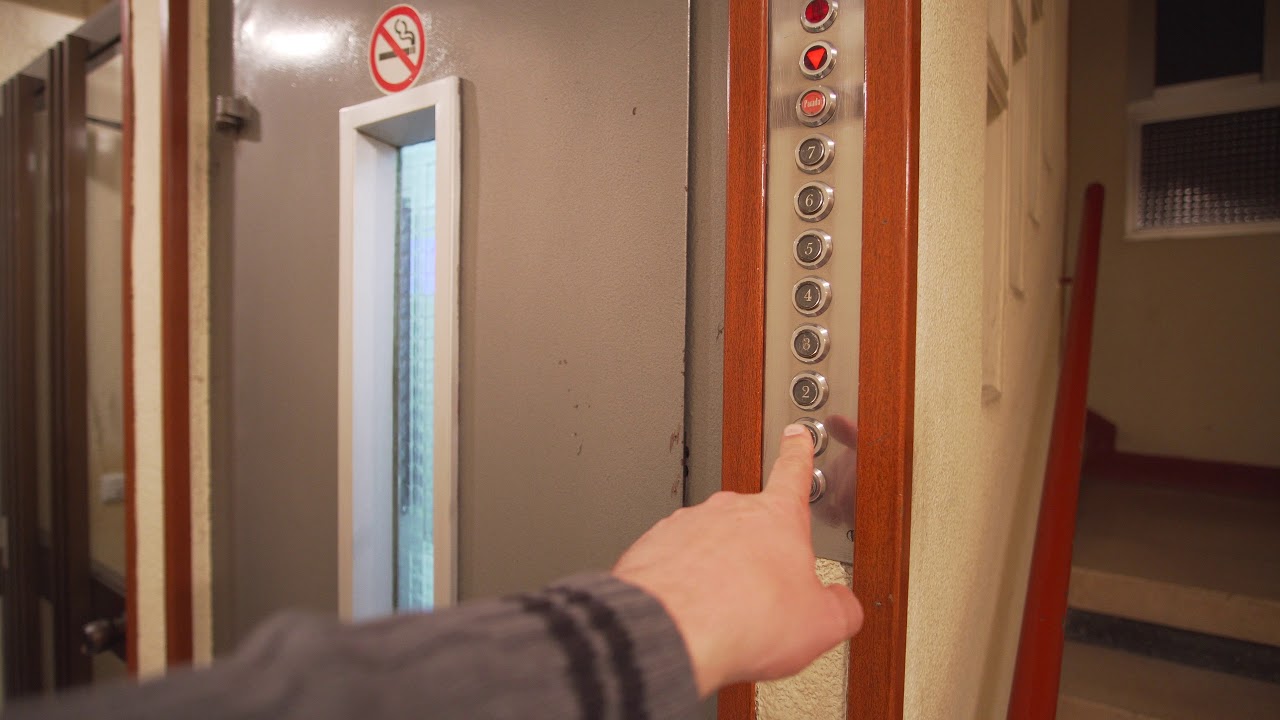 Spain, Madrid, Calle de Sancho Dávila 28, Thyssenkrupp elevator