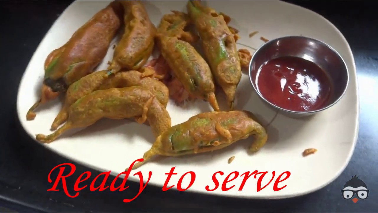 How to make Mirchi Bhajiya | Chilli Fritters