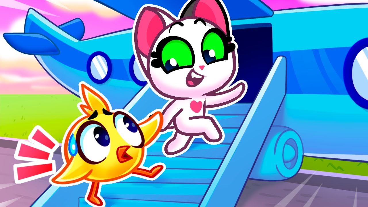 Baby&rsquo;s First Flight! ✈️ Pet on the Plane & Safety Tips for Kids 😺 Cartoons + Nursery Rhymes