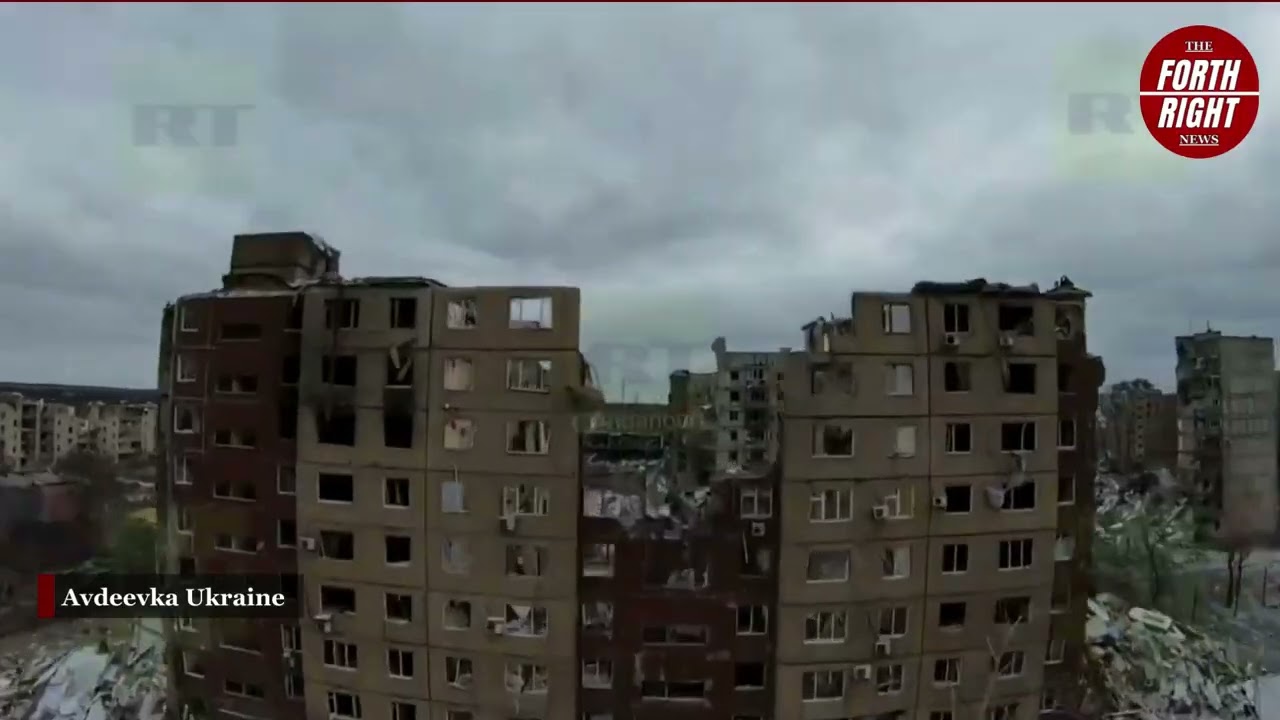 Drone Footage of Avdiivka city Ukraine, After its capture by Russian Forces, Ukrainian army retreat.