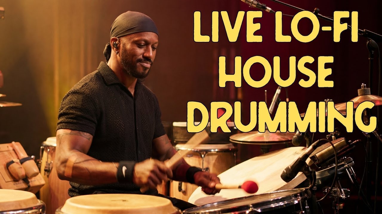 Lo-Fi House Groove with Live Percussion | Chill, Relax, Work, Focus