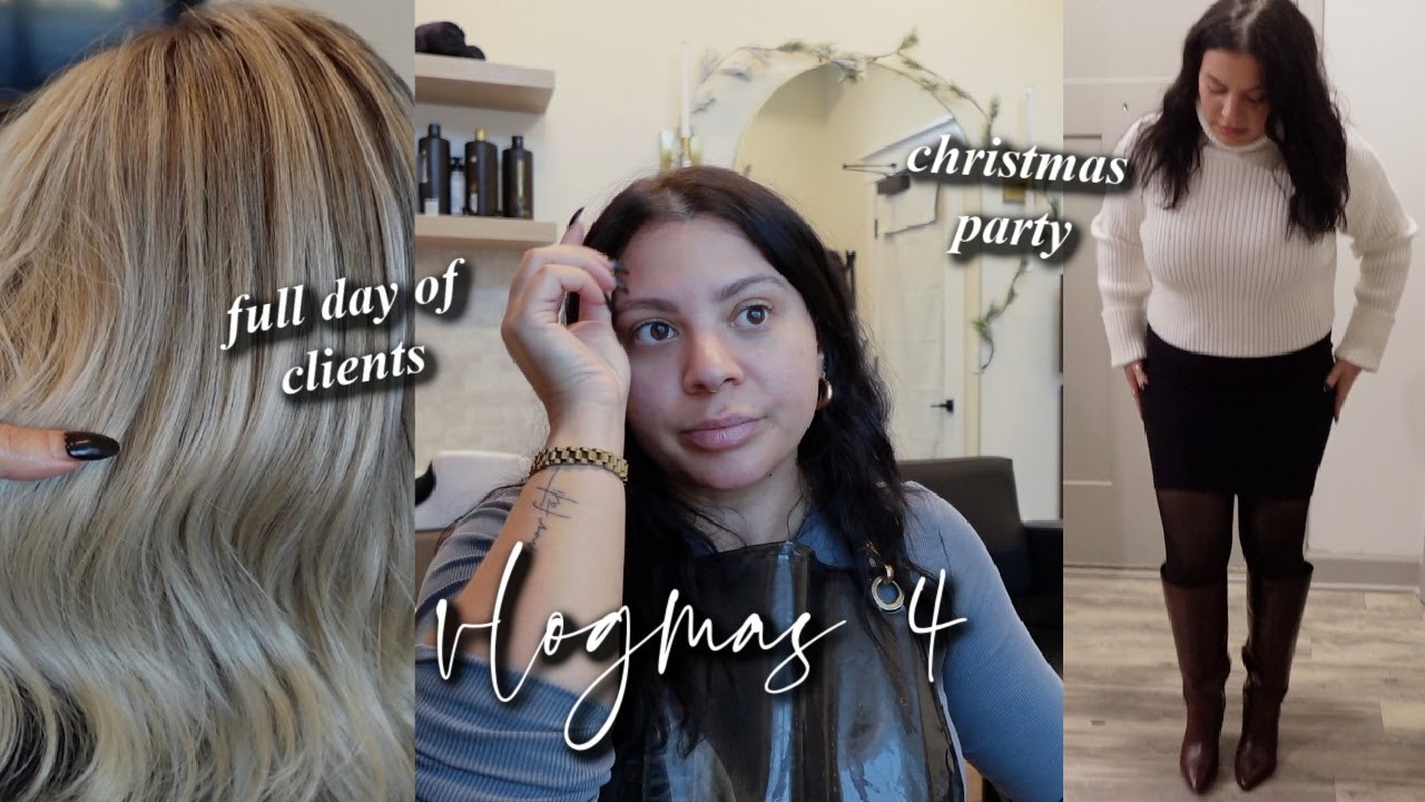Saturday working at the salon & Christmas party // Vlogmas 4