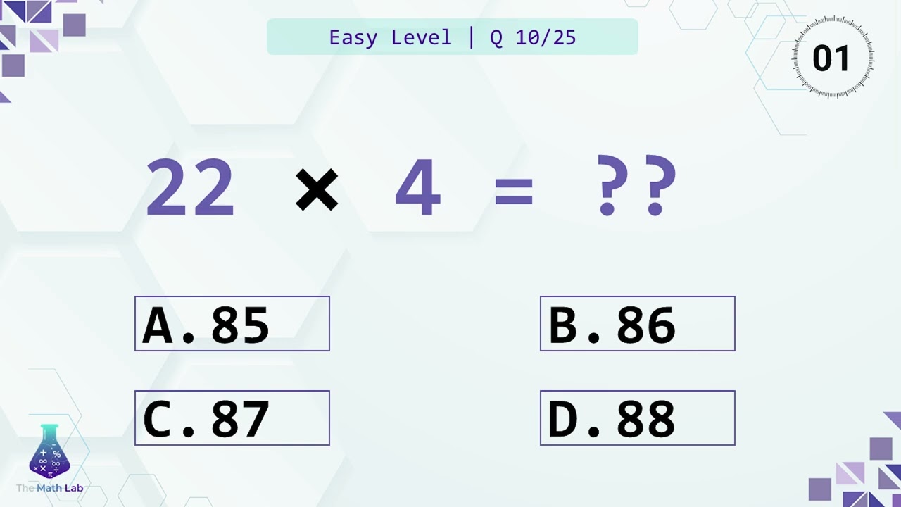 Can You Solve These 25 Math Questions? (Easy Level) - V1