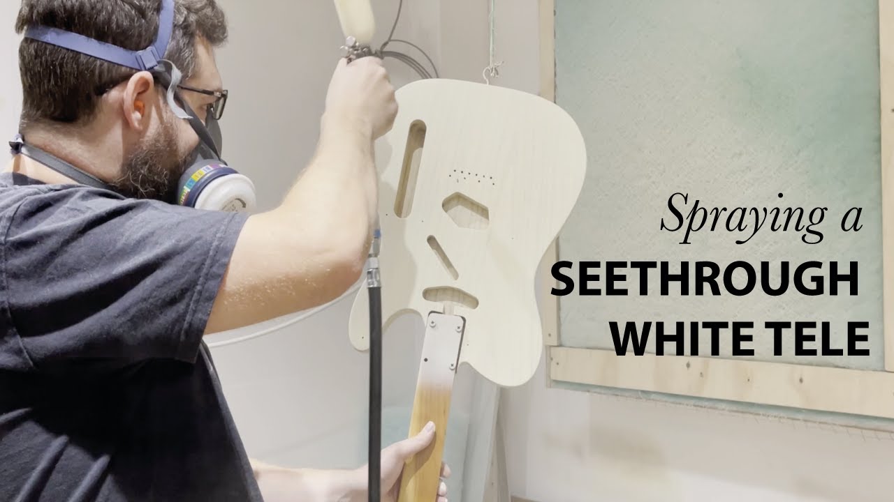 Spraying a Swampash Telecaster build Seethrough blonde to look like a Fender Custom Shop