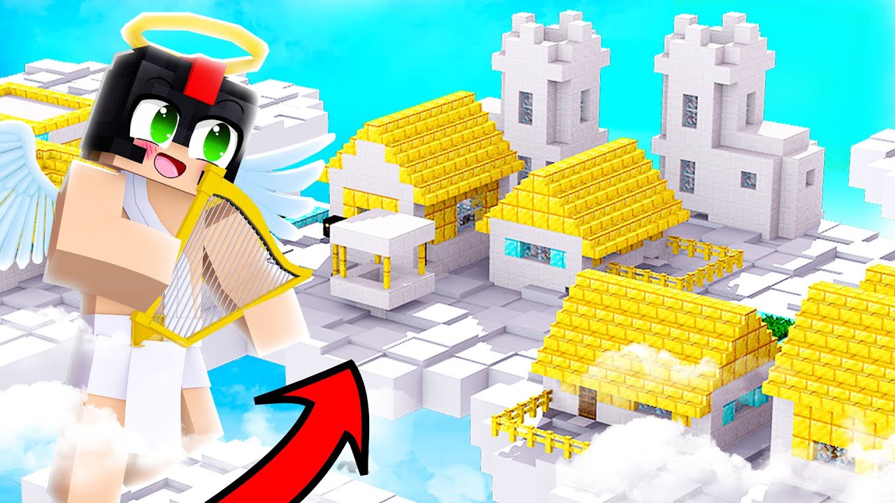 Minecraft PERO ENCONTRAMOS la ALDEA de DIOS en el CIELO 🔱😱 INVICTOR MINECRAFT