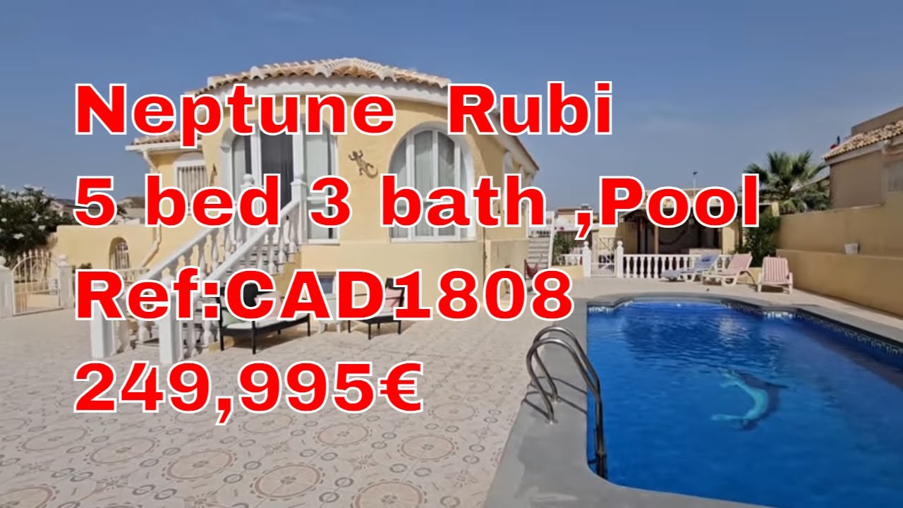 Would You Live in This Beautiful Spanish Villa?  Ref:CAD1808  249,995€