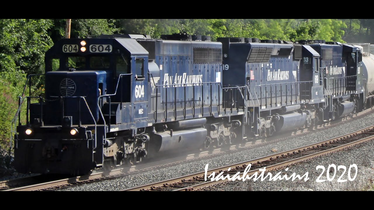 Pan Am Railways EMD Trio Screams by Wachusett Station in Notch 8! [7-25-20]