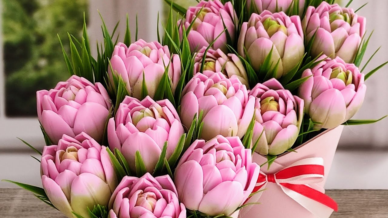 Ещё немного тюльпанов 💐/Букет из мыла