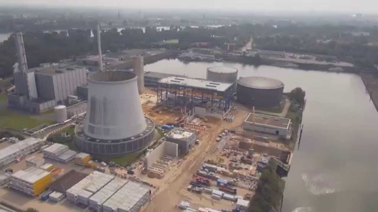 Luftaufnahmen vom Bau des Gas- und Dampfkraftwerks Köln Niehl 3