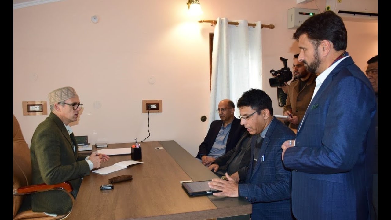 Omar Abdullah visits Public Services & Outreach Office at Gupkar Srinagar