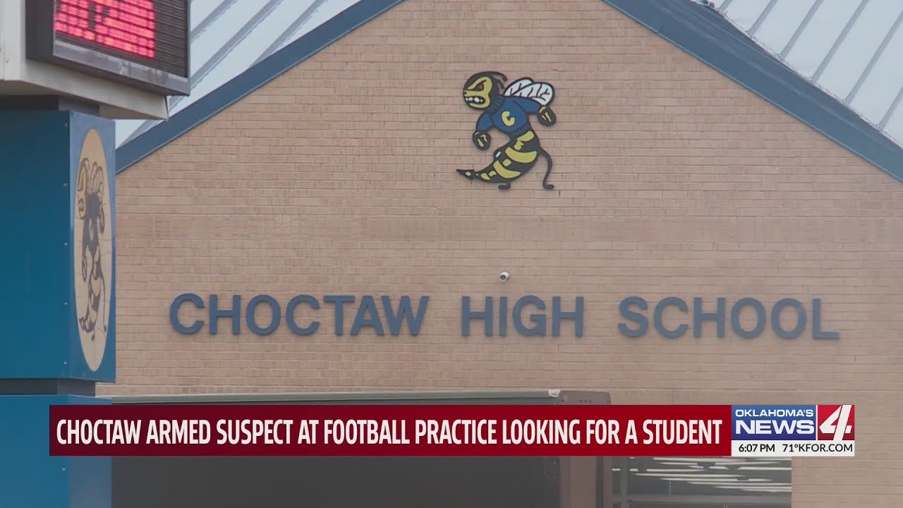 Choctaw armed suspect at football practice looking for a student