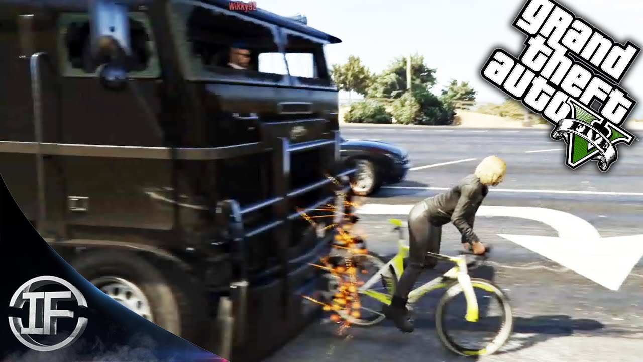 GTA V Online - FINAL ÉPICO!! MENUDAS OSTIAS! XD - Bicis Vs Camiones - Funny Moments - GTA 5