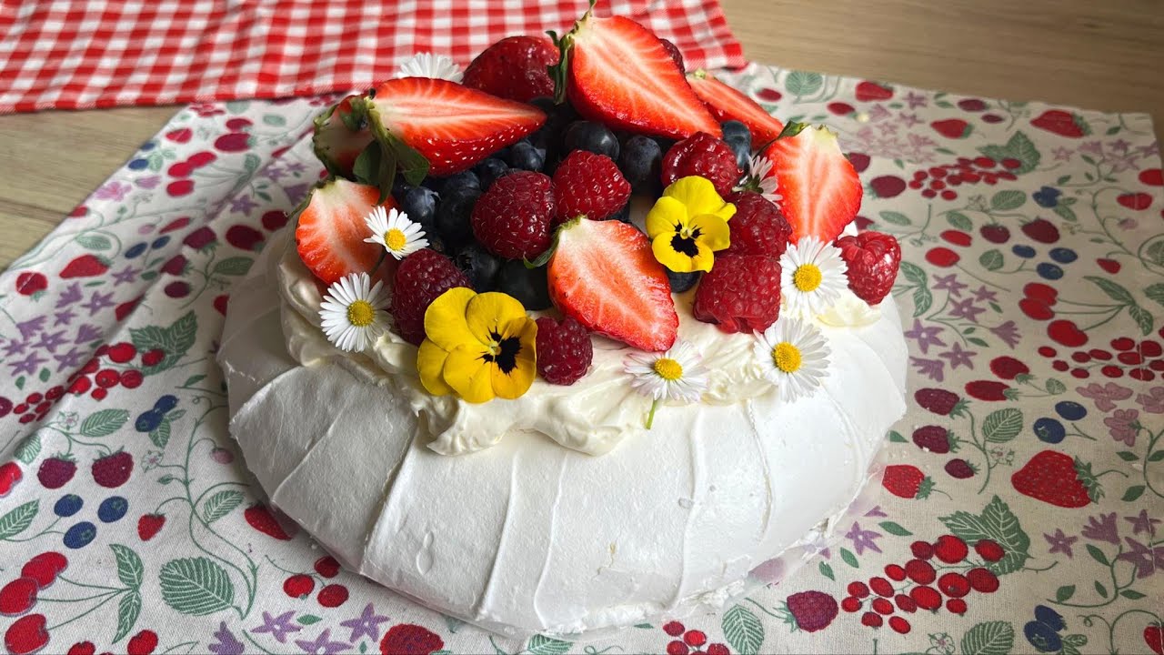 🍓Idealna Beza Pavlova🫐Przepis na łatwy pyszny deser z kremem i owocami🍰