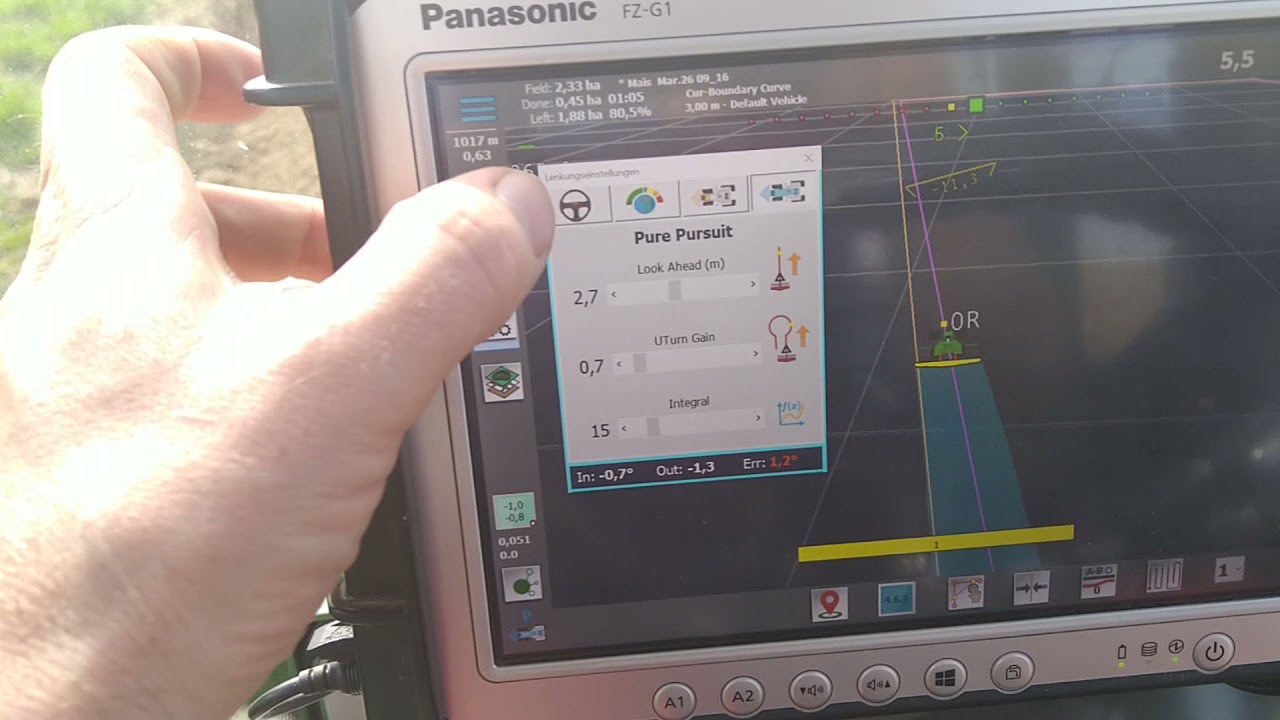 AgOpenGPS driving on side hill V5 (4.6.3 beta) integral calculations in pure pursuit