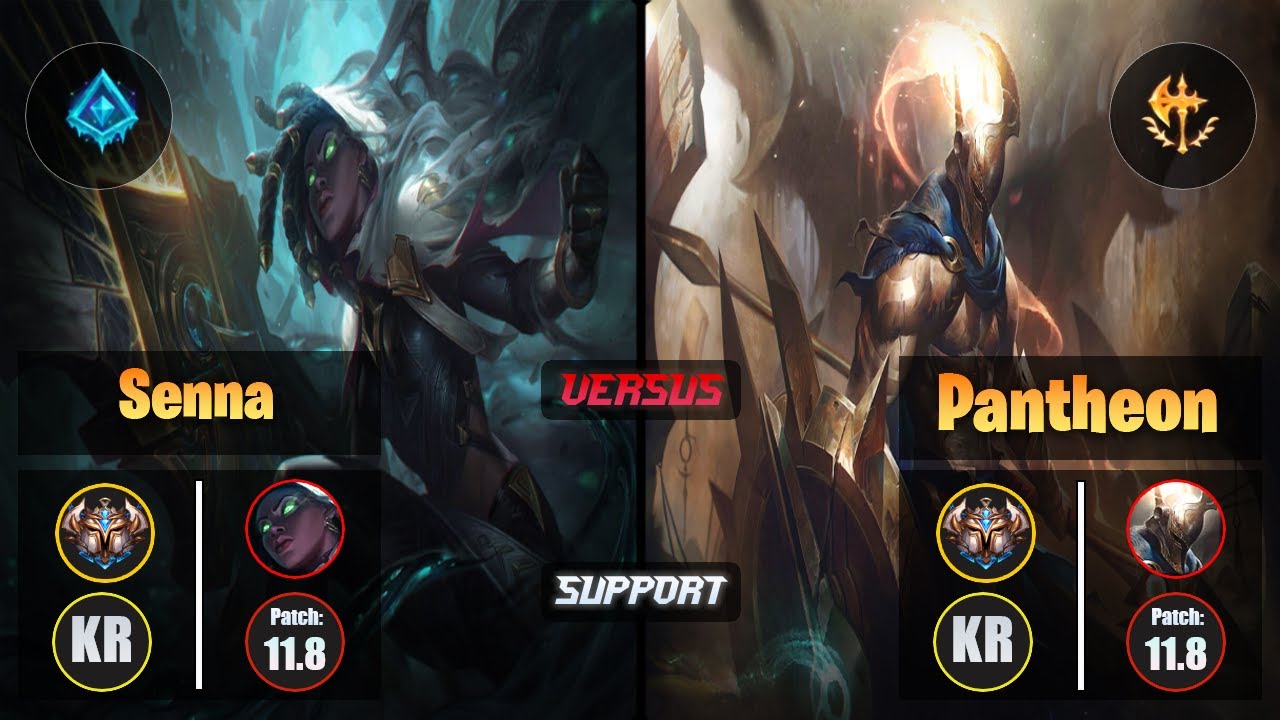 Challenger SENNA [Glacial Augment] (Support) VS  PANTHEON - Challenger KR Patch 11.8