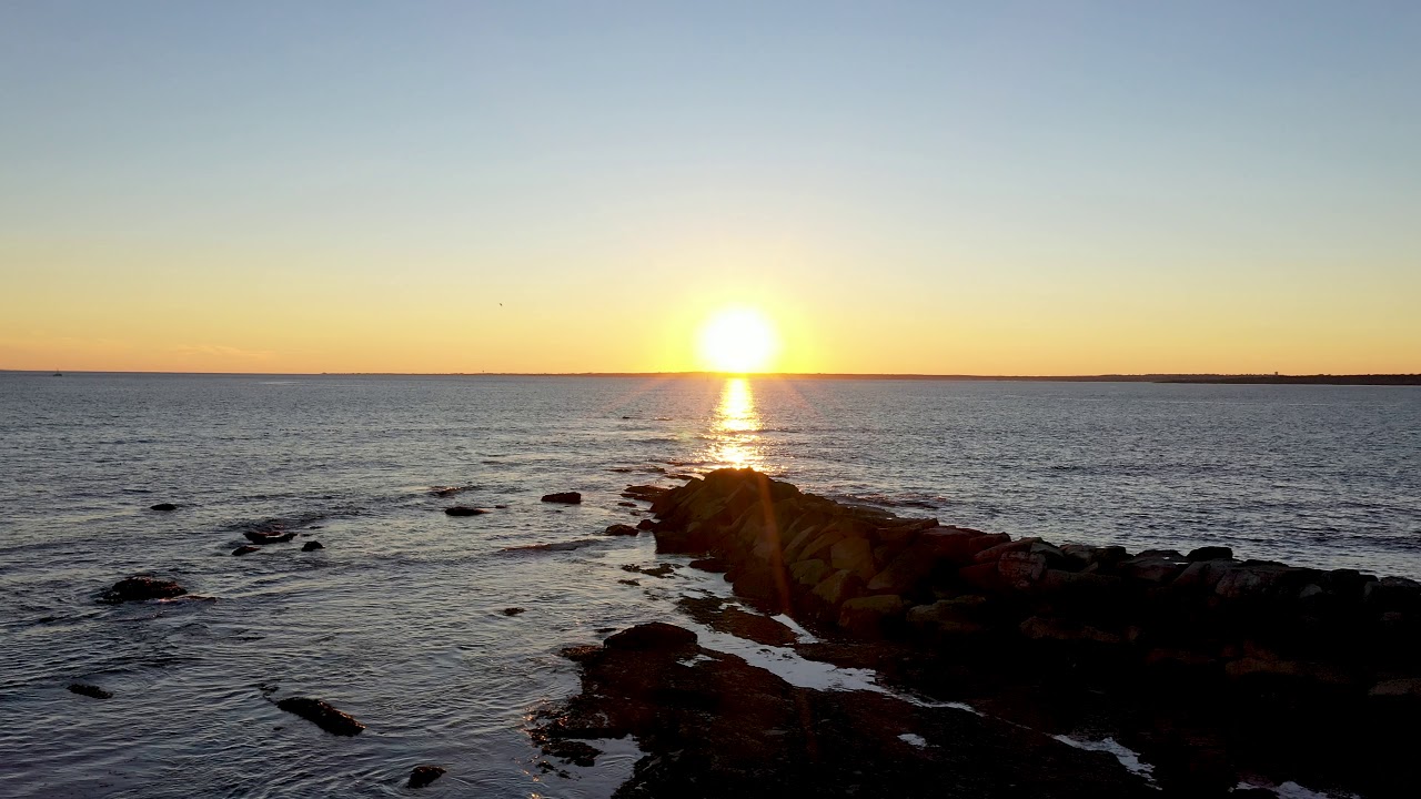 4K Sunset Ariel Drone Brenton Point State Park, Newport Rhode Island 2018